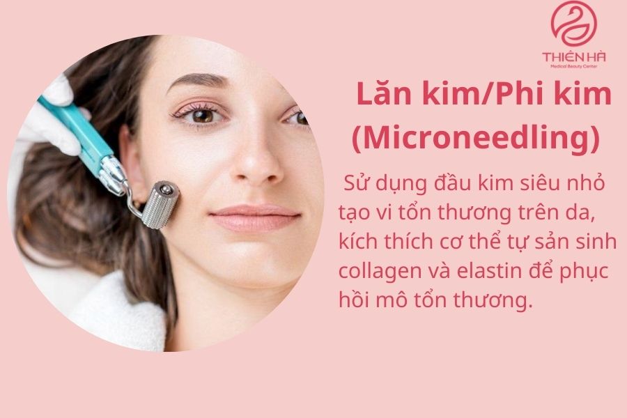 Trị sẹo thâm hiệu quả: Phương pháp tự nhiên, kem bôi và công nghệ y tế 8 Lăn kim/Phi kim (Microneedling)