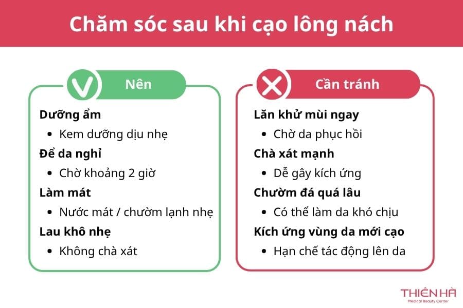 Cách cạo lông nách không bị thâm sạm, da vẫn mịn sáng tự nhiên 4 Cách chăm sóc sau khi cạo lông nách