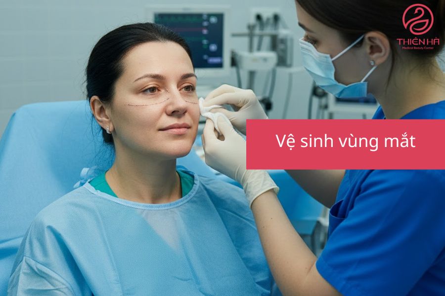 Chăm sóc sau khi cắt mỡ bọng mắt 