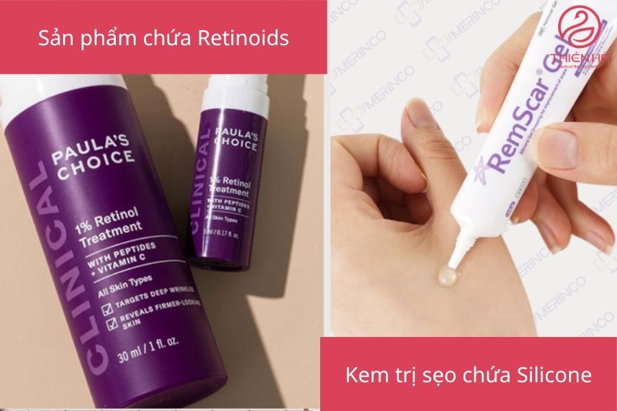 Cách xóa sẹo bỏng nước sôi an toàn, được Viện Thẩm Mỹ Thiên Hà tư vấn 4 Nhóm sản phẩm bôi ngoài da (dành cho sẹo thâm, sẹo lồi nhỏ)