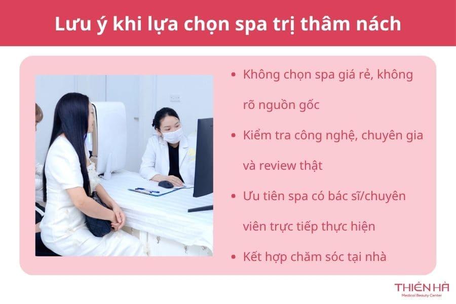 Lưu ý khi lựa chọn spa trị thâm nách