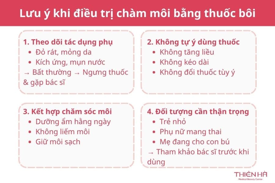Top 7 thuốc bôi chàm môi hiệu quả, an toàn được bác sĩ khuyên dùng 7 Lưu ý quan trọng khi điều trị chàm môi bằng thuốc bôi