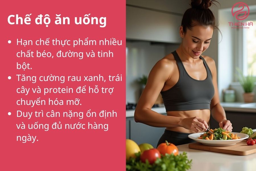 Chế độ ăn uống sau tiêm tan mỡ bụng 
