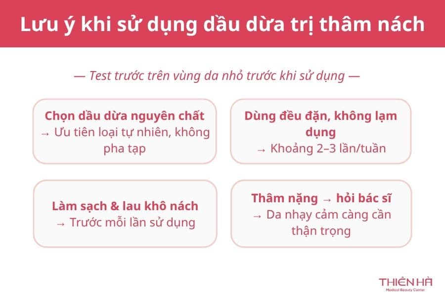 Dầu dừa có trị thâm nách không? Bí quyết an toàn & hiệu quả tại nhà 7 Lưu ý khi sử dụng dầu dừa