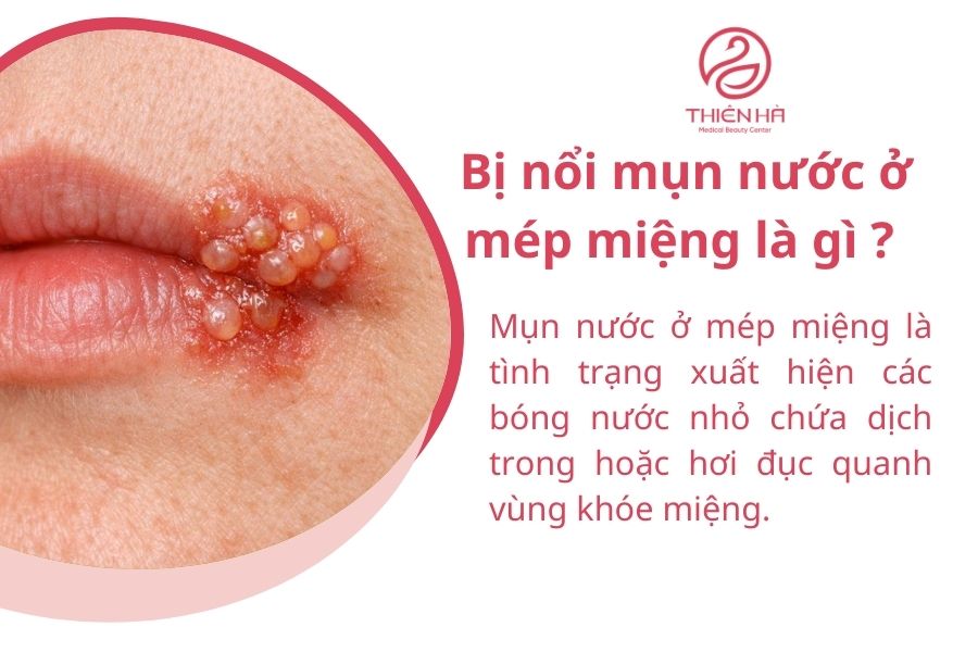 Bị nổi mụn nước ở mép miệng là gì? Nguyên nhân và cách xử lý an toàn 1 Bị nổi mụn nước ở mép miệng là gì?
