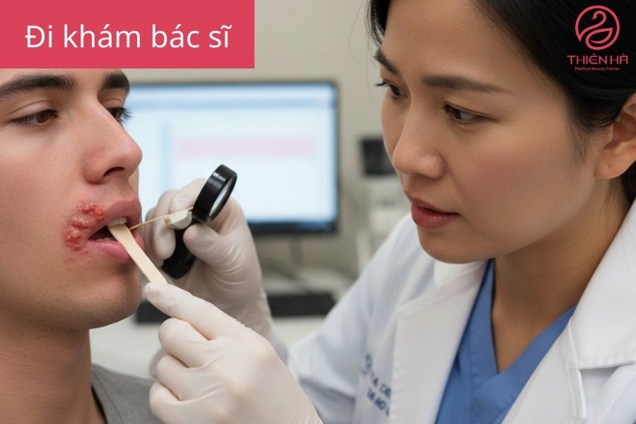 Bị nổi mụn nước ở mép miệng là gì? Nguyên nhân và cách xử lý an toàn 2 Cách xử lý và điều trị khi bị nổi mụn nước ở mép miệng
