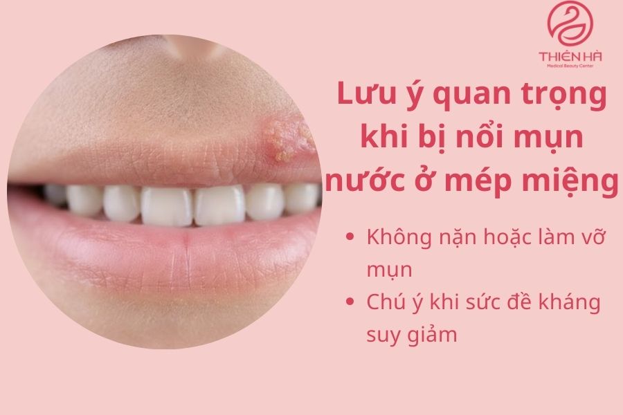 Bị nổi mụn nước ở mép miệng là gì? Nguyên nhân và cách xử lý an toàn 3 Lưu ý quan trọng khi bị nổi mụn nước ở mép miệng