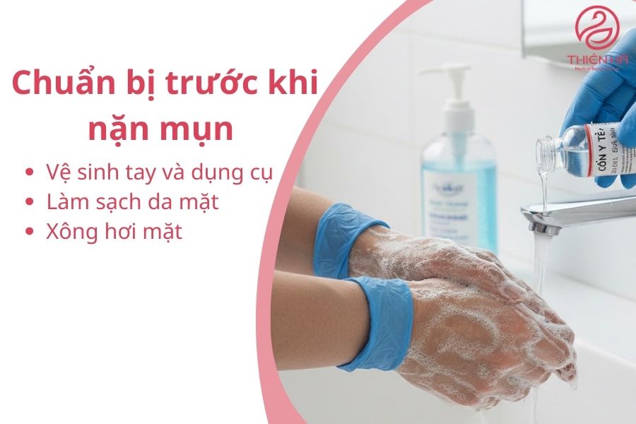 Chuẩn bị trước khi nặn mụn 