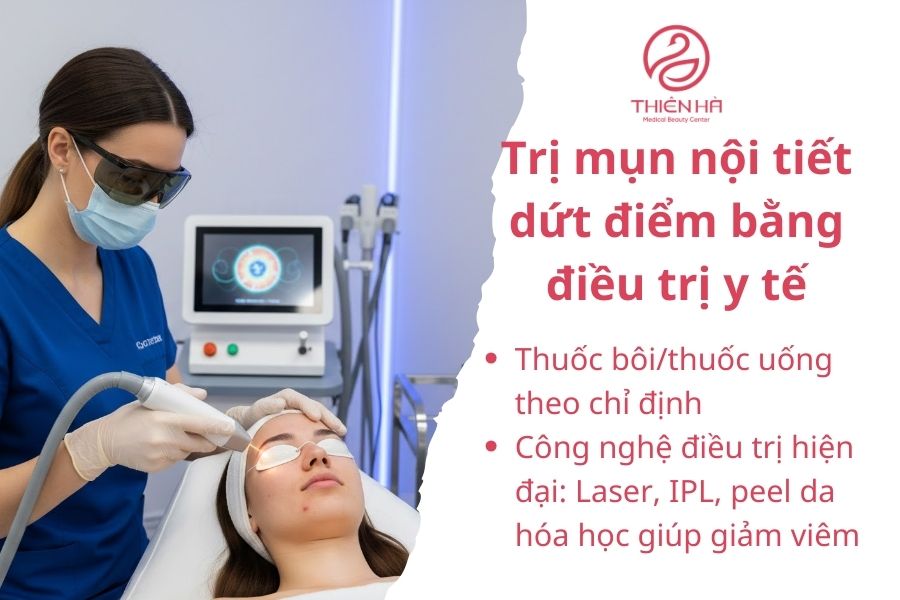 Cách trị mụn nội tiết dứt điểm bằng điều trị y tế
