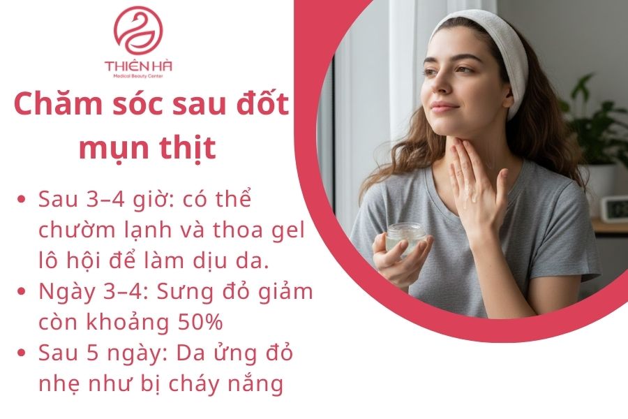 Chăm sóc sau đốt mụn thịt
