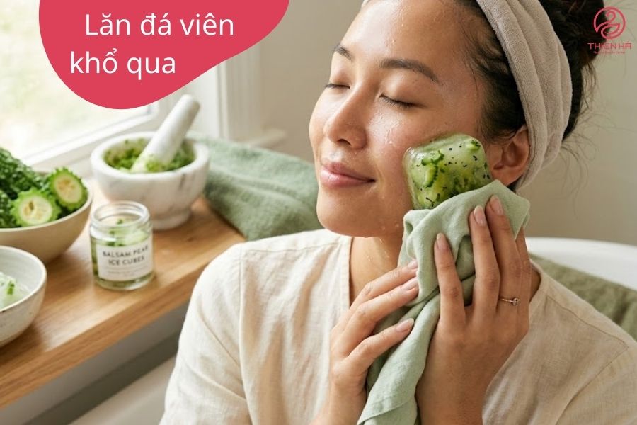 Lăn đá viên khổ qua