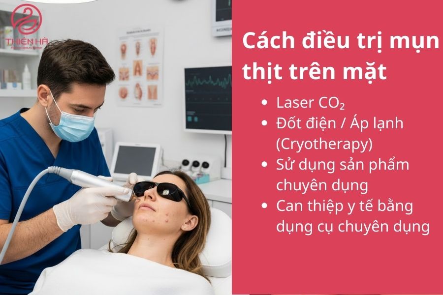 Cách điều trị mụn thịt trên mặt 