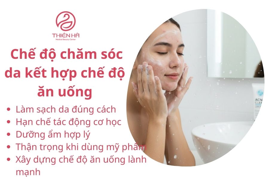 Chế độ chăm sóc da kết hợp chế độ ăn uống