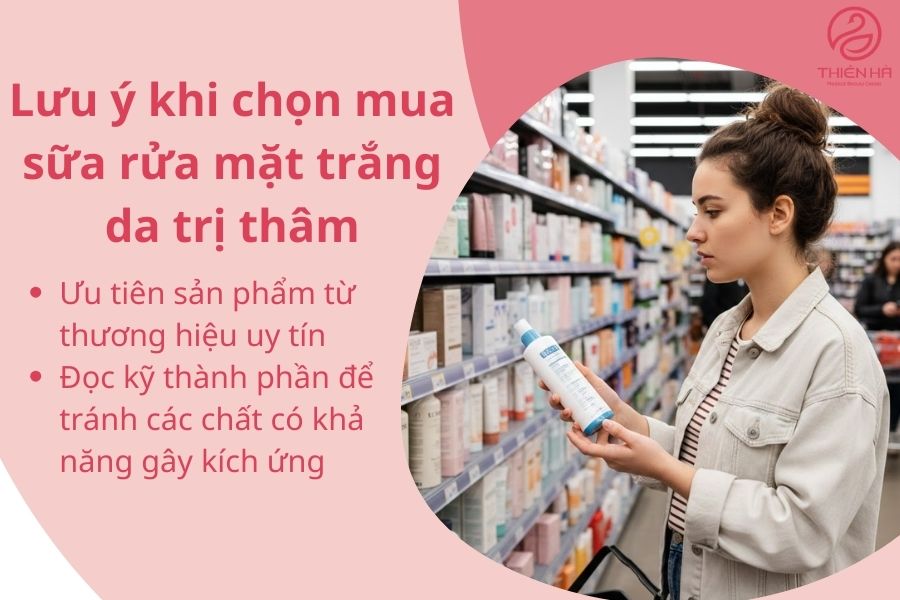 Lưu ý khi chọn mua sữa rửa mặt trắng da trị thâm