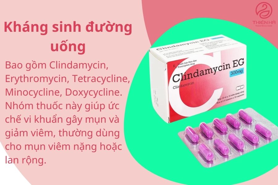 Thuốc trị mụn viêm loại uống theo chỉ định của bác sĩ 