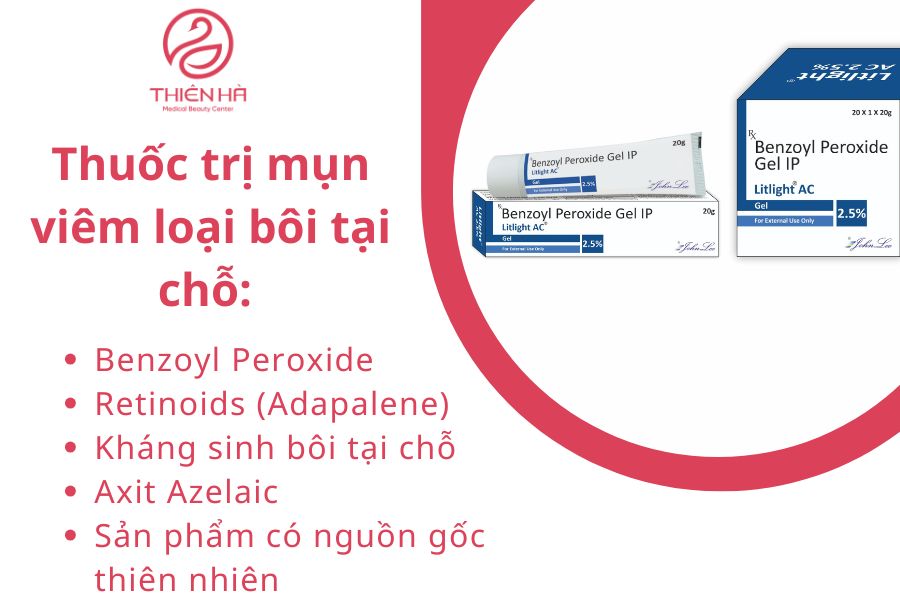 Thuốc trị mụn viêm loại bôi tại chỗ 