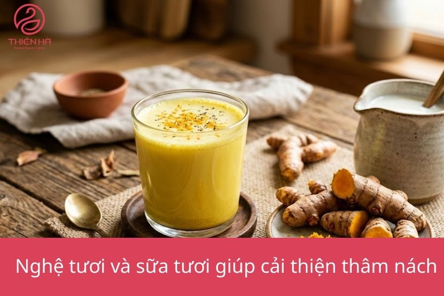 7 công thức vàng trị thâm nách bằng nghệ tươi an toàn hiệu quả 5 Nghệ tươi và sữa tươi