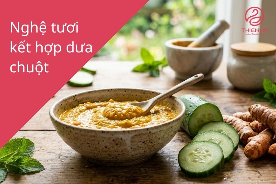 7 công thức vàng trị thâm nách bằng nghệ tươi an toàn hiệu quả 6 Nghệ tươi kết hợp với dưa chuột