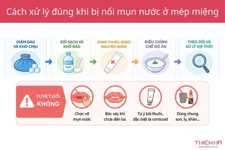 Bị nổi mụn nước ở mép miệng: Cách nhận biết và điều trị 5 Cách xử lý đúng khi bị nổi mụn nước ở mép miệng