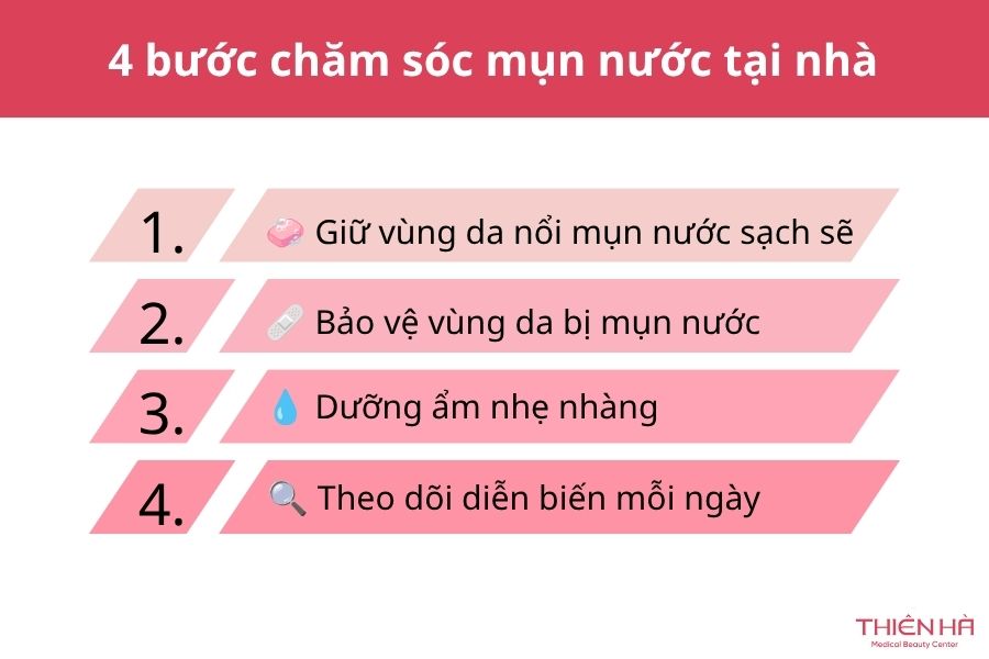 Các bước chăm sóc mụn nước tại nhà giúp nhanh khỏi