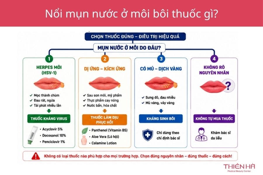 Nổi mụn nước ở môi bôi thuốc gì? Cách chọn thuốc đúng 2 Nổi mụn nước ở môi bôi thuốc gì? Các loại thuốc thường dùng