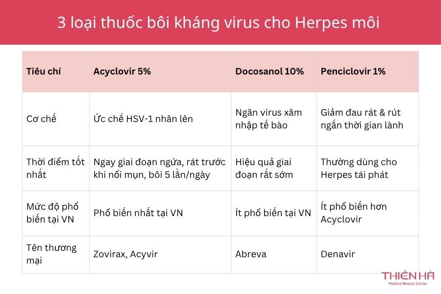 Nổi mụn nước ở môi bôi thuốc gì? Cách chọn thuốc đúng 3 Thuốc bôi kháng virus cho Herpes môi