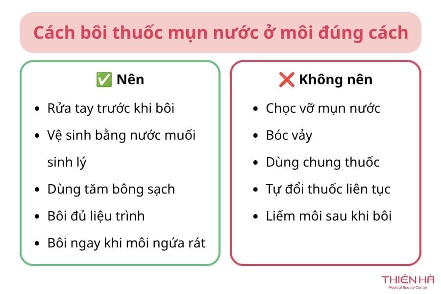 Nổi mụn nước ở môi bôi thuốc gì? Cách chọn thuốc đúng 6 Cách bôi thuốc mụn nước ở môi đúng cách
