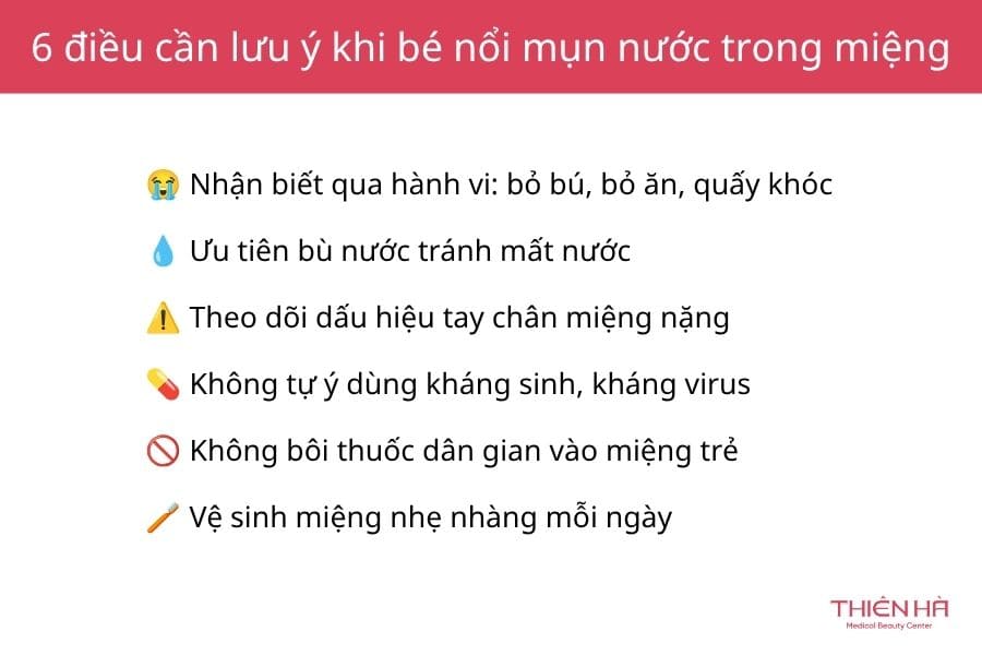 Nổi mụn nước trong miệng: Nguyên nhân, dấu hiệu và cách xử lý 9 Trẻ em bị nổi mụn nước trong miệng cha mẹ cần lưu ý gì?