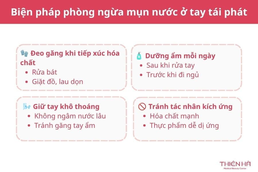 Biện pháp phòng ngừa mụn nước ở tay tái phát