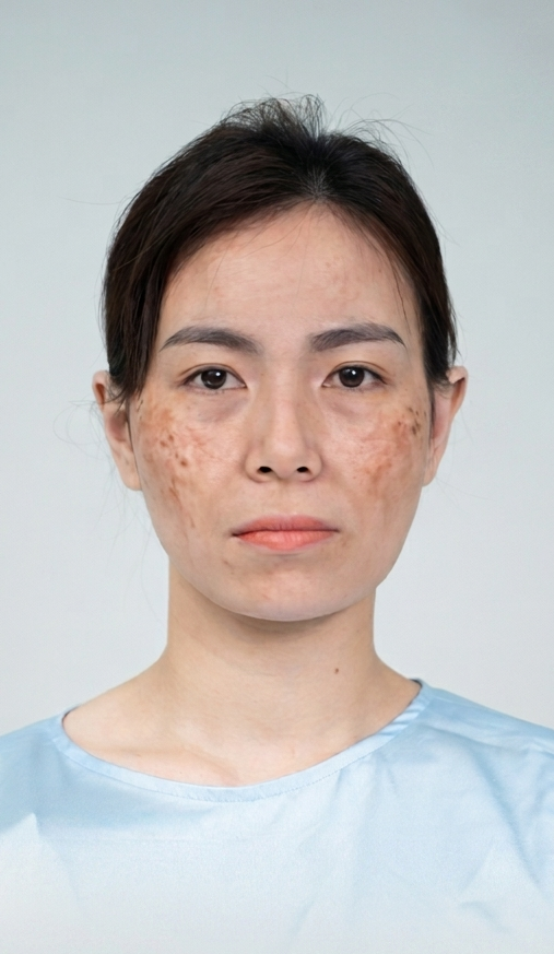 Trị Nám – 3 liệu trình – Điều trị nám cánh bướm - trước