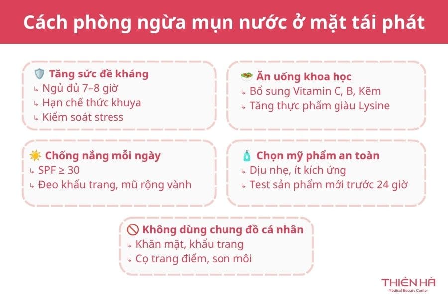 Cách phòng ngừa mụn nước ở mặt tái phát