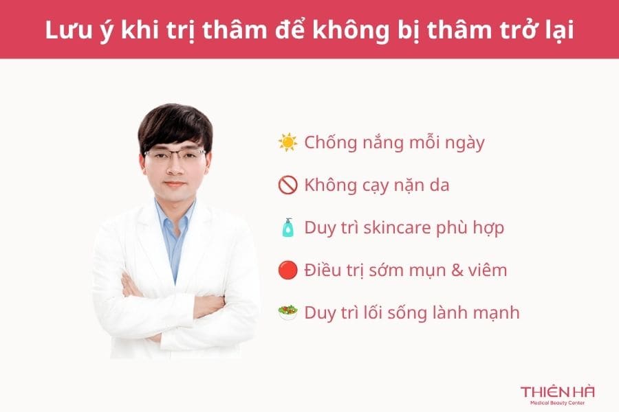 Lưu ý khi trị thâm để không bị thâm trở lại