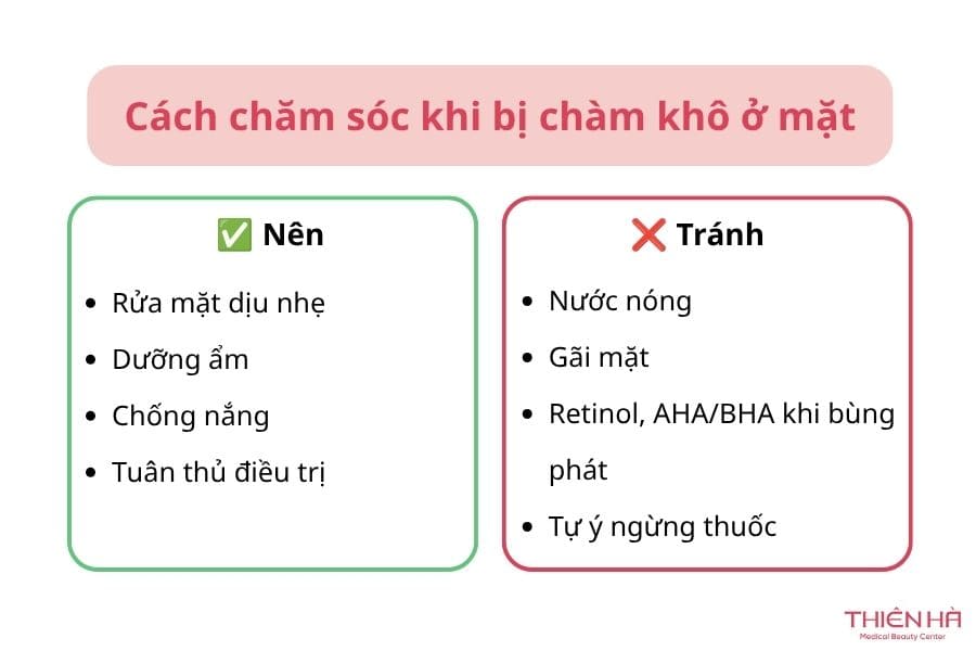 Cách chăm sóc khi bị chàm khô ở mặt