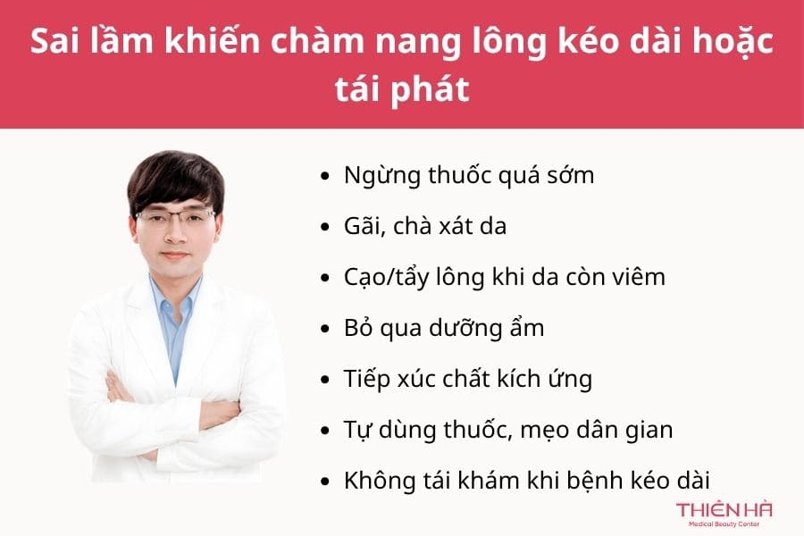 Những sai lầm khiến chàm nang lông kéo dài hoặc tái phát