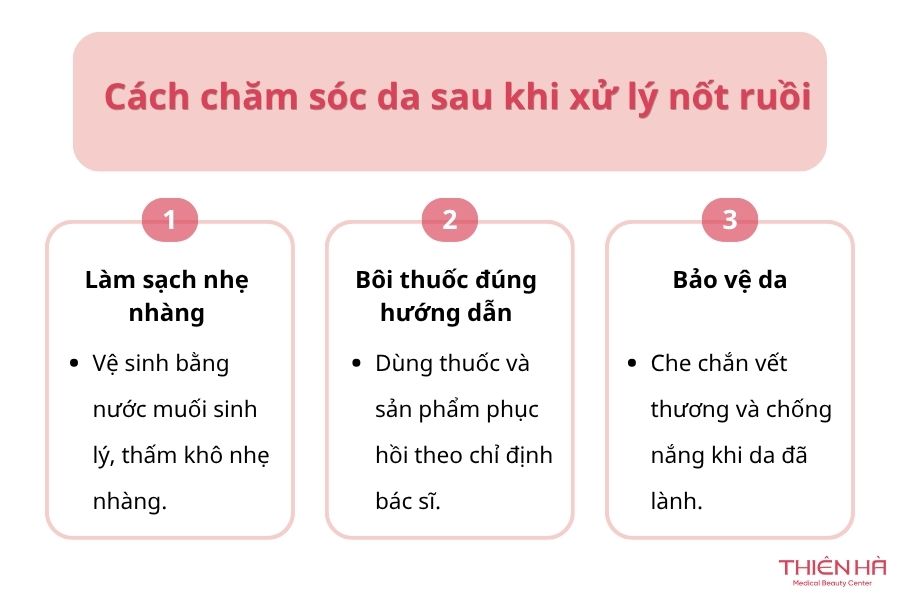 Cách chăm sóc da sau khi xử lý nốt ruồi