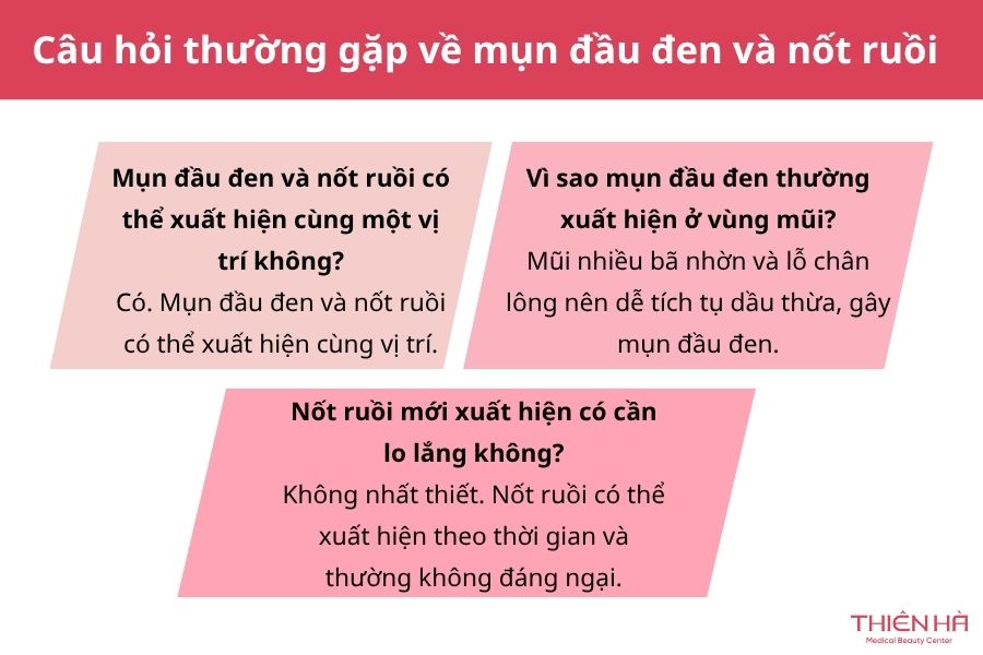 Câu hỏi thường gặp về mụn đầu đen và nốt ruồi