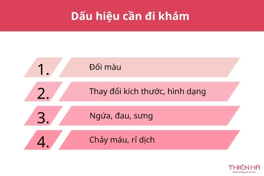 Mụn mọc ở nốt ruồi có nguy hiểm không? Nguyên nhân và cách xử lý 6 Khi nào mụn mọc ở nốt ruồi cần đi khám bác sĩ da liễu?