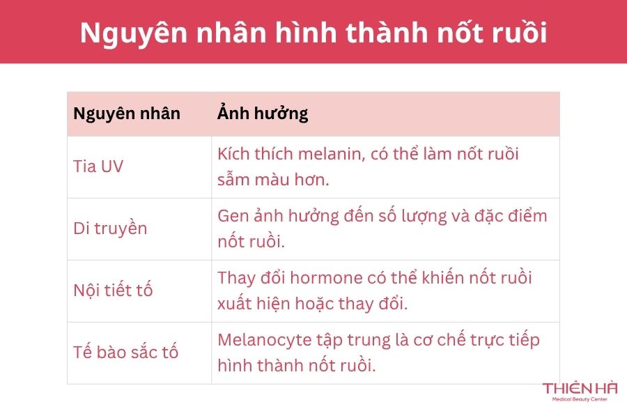 Nguyên nhân hình thành nốt ruồi