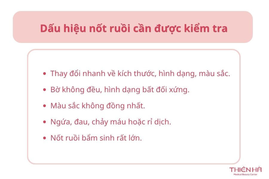 Nốt ruồi có di truyền không? Nguyên nhân và điều cần biết 6 Dấu hiệu nốt ruồi cần được kiểm tra