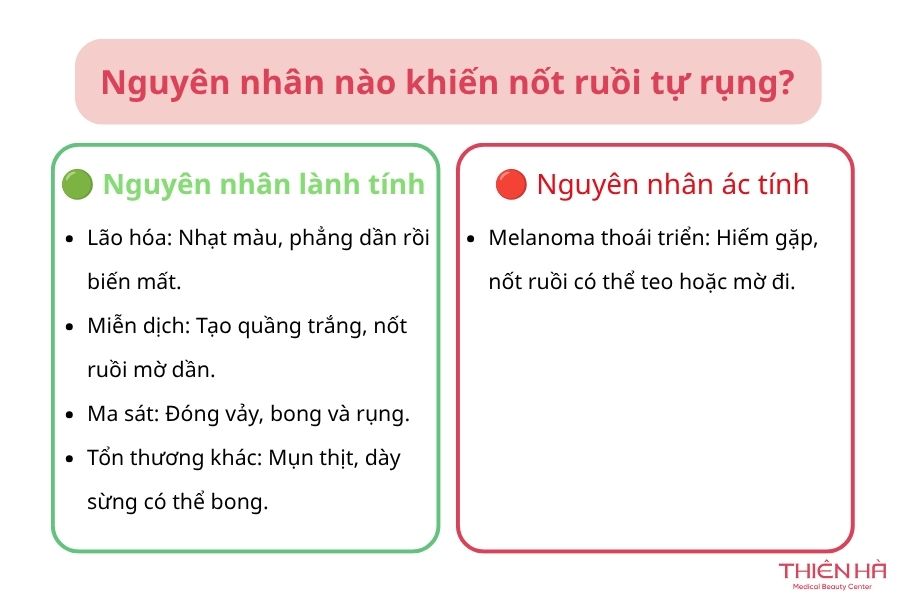 Nguyên nhân nào khiến nốt ruồi tự rụng? 