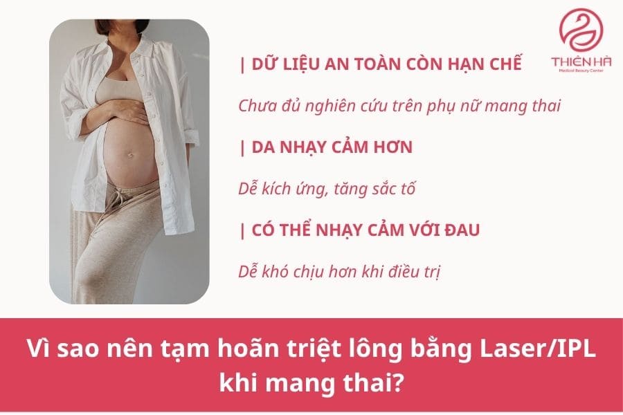 Bầu có triệt lông được không? Những điều mẹ bầu cần biết 2 Vì sao nên tạm hoãn triệt lông bằng Laser/IPL khi mang thai?