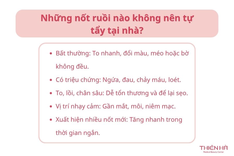 Cách tẩy nốt ruồi tại nhà bằng kem đánh răng và lưu ý an toàn 7 Những nốt ruồi nào không nên tự tẩy tại nhà?