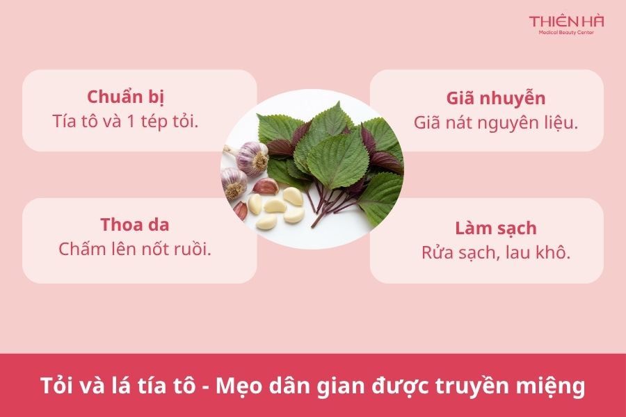 Cách xóa nốt ruồi tại nhà bằng tỏi: Hướng dẫn và lưu ý an toàn 5 Tỏi và lá tía tô – Mẹo dân gian được truyền miệng
