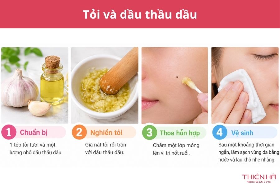 Cách xóa nốt ruồi tại nhà bằng tỏi: Hướng dẫn và lưu ý an toàn 4 Tỏi và dầu thầu dầu