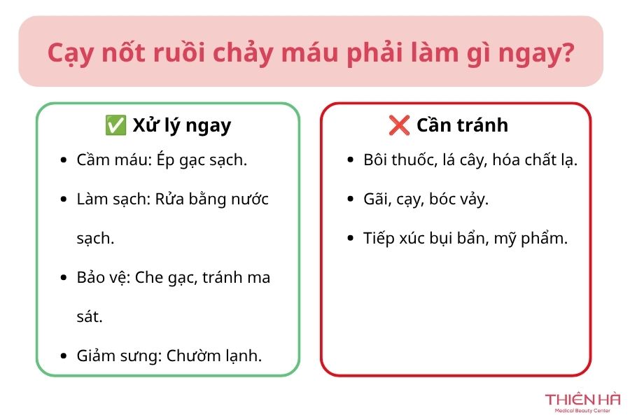 Cạy nốt ruồi chảy máu: Nguyên nhân, cách xử lý và khi nào khám 3 Cạy nốt ruồi chảy máu phải làm gì ngay?