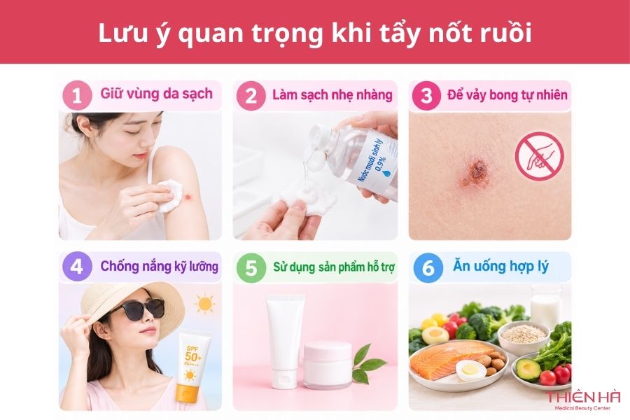 Những lưu ý quan trọng khi tẩy nốt ruồi