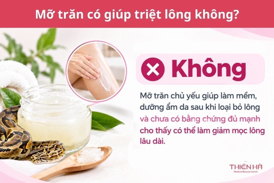Mỡ trăn có giúp triệt lông không? Giải đáp từ chuyên gia 1 Mỡ trăn có giúp triệt lông không? Câu trả lời từ chuyên gia