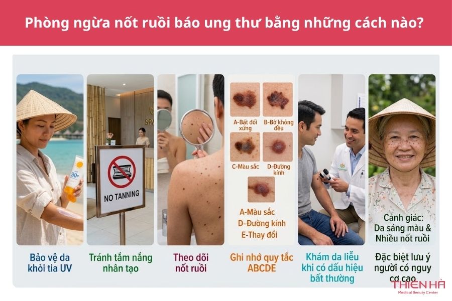 Nốt ruồi báo ung thư: Dấu hiệu nhận biết và khi nào cần khám 7 Phòng ngừa nốt ruồi báo ung thư bằng những cách nào?