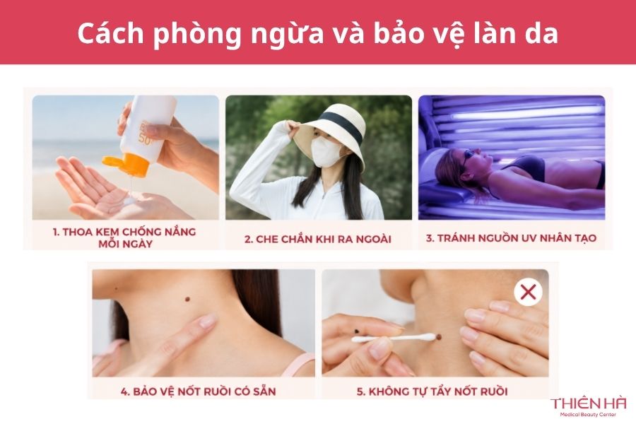 Nốt ruồi lành tính: Phân biệt với ác tính và cách xử lý đúng 7 Cách phòng ngừa và bảo vệ làn da