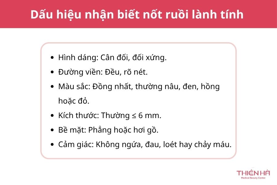 Nốt ruồi lành tính: Phân biệt với ác tính và cách xử lý đúng 2 Dấu hiệu nhận biết nốt ruồi lành tính